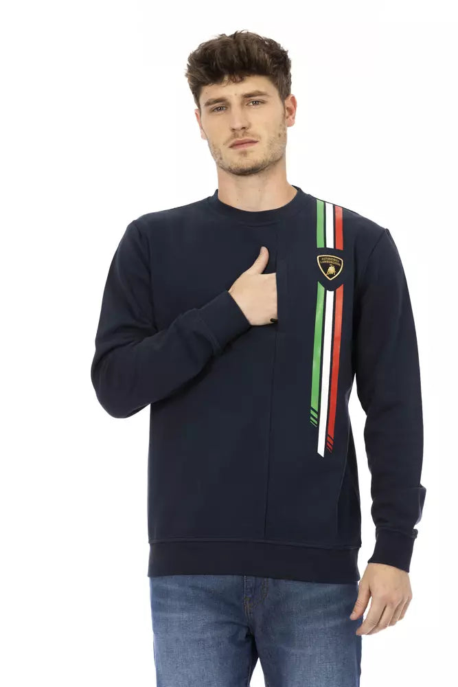 Automobili Lamborghini Blue Cotton Men Sweater LUNESCAPE