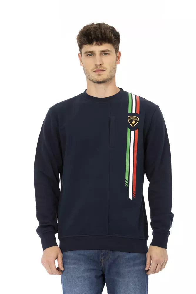 Automobili Lamborghini Blue Cotton Men Sweater LUNESCAPE