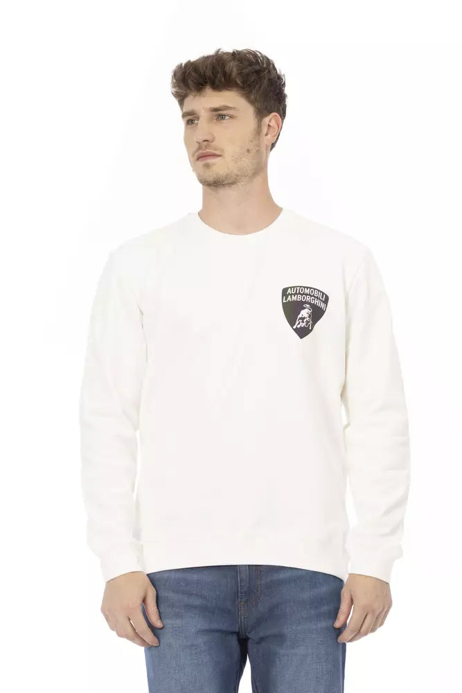 Automobili Lamborghini White Cotton Men Sweater LUNESCAPE