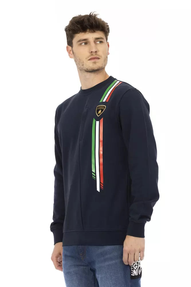 Automobili Lamborghini Blue Cotton Men Sweater LUNESCAPE