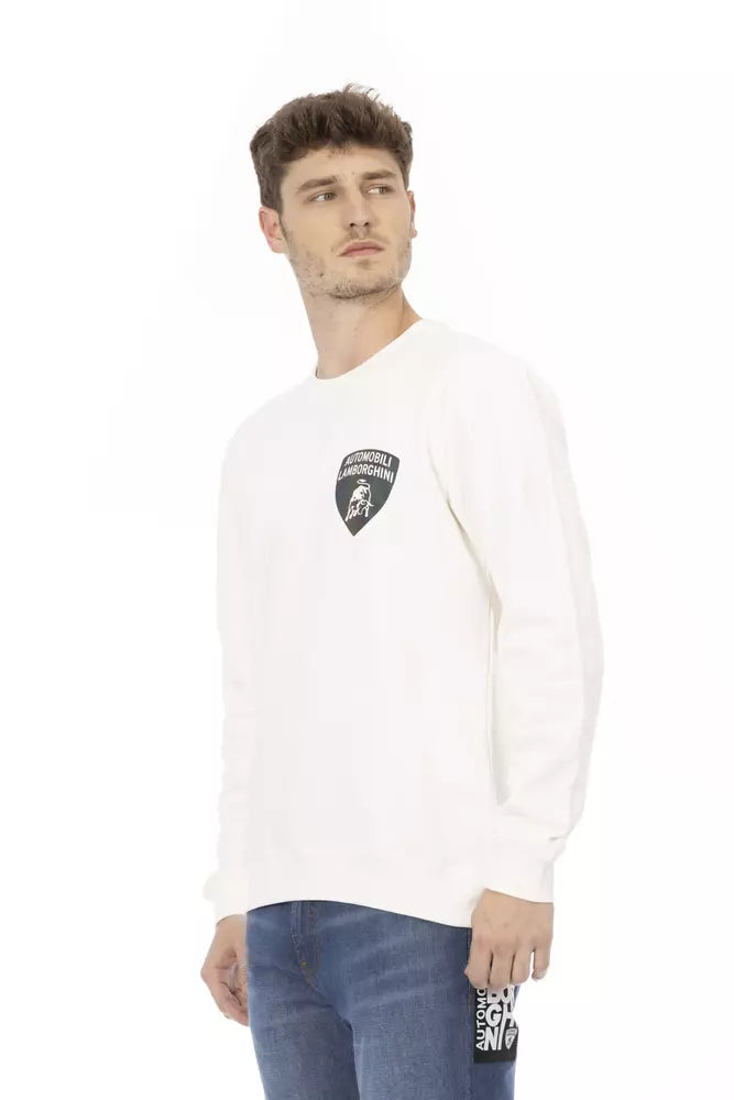 Automobili Lamborghini White Cotton Men Sweater LUNESCAPE