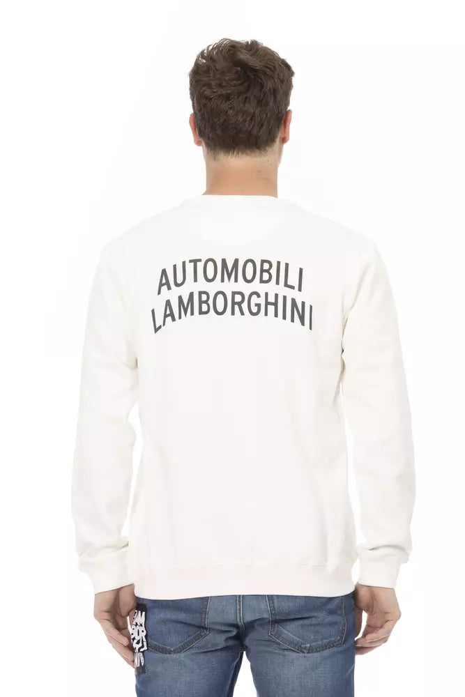 Automobili Lamborghini White Cotton Men Sweater LUNESCAPE