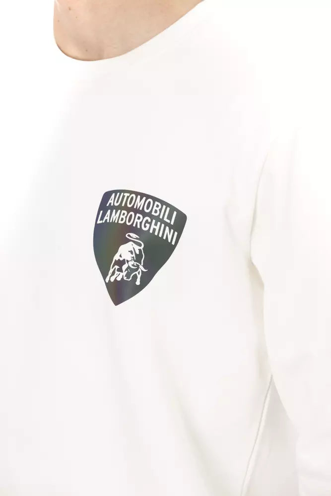 Automobili Lamborghini White Cotton Men Sweater LUNESCAPE