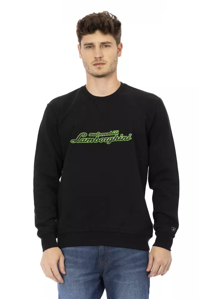 Automobili Lamborghini Black Cotton Men Sweater LUNESCAPE