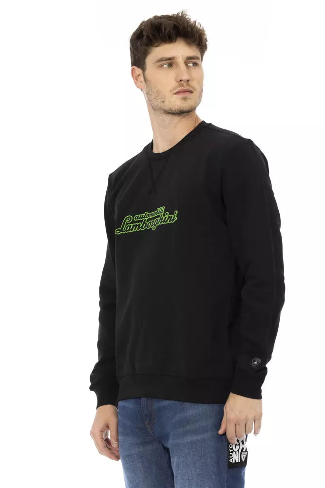 Automobili Lamborghini Black Cotton Men Sweater LUNESCAPE