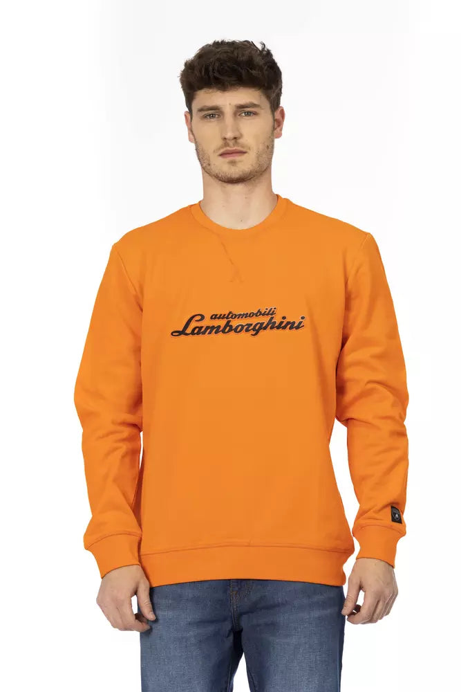 Automobili Lamborghini Orange Cotton Men Sweater LUNESCAPE