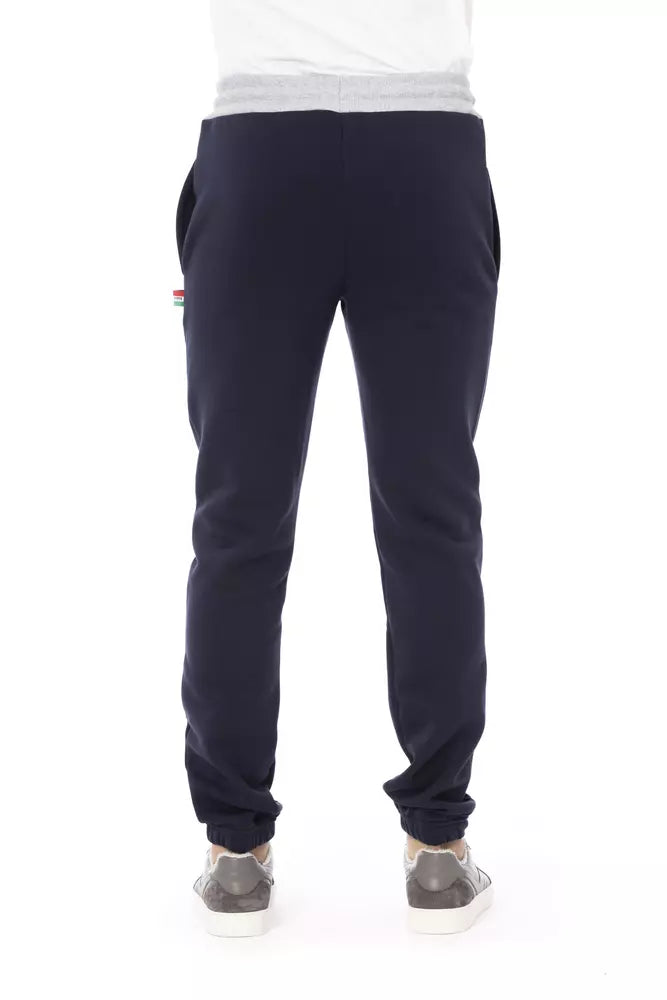 Baldinini Trend Blue Cotton Men's Sport Pant LUNESCAPE