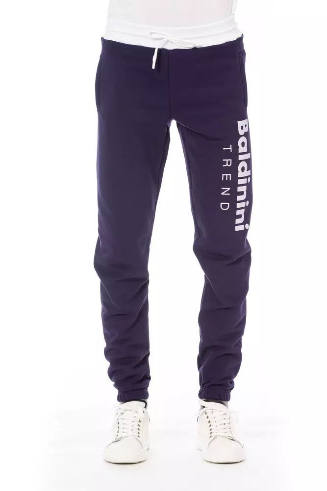 Baldinini Trend Purple Cotton Men Sport Pant