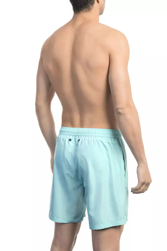 Bikkembergs "Light Blue Polyester Men Swim Short"