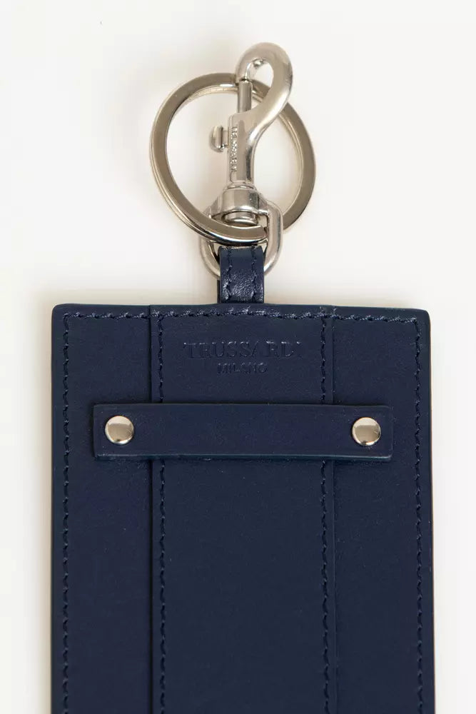 Trussardi Blue Leather Men Keychain LUNESCAPE