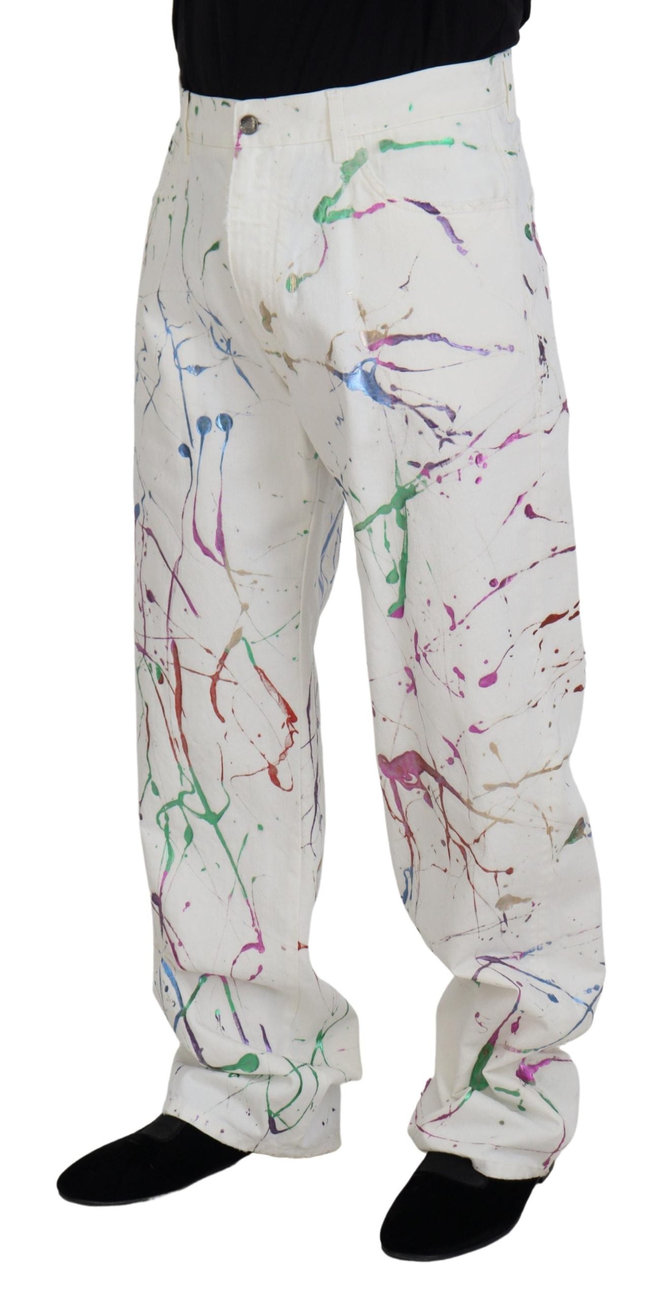 Dolce & Gabbana Paint Spatter White Jeans