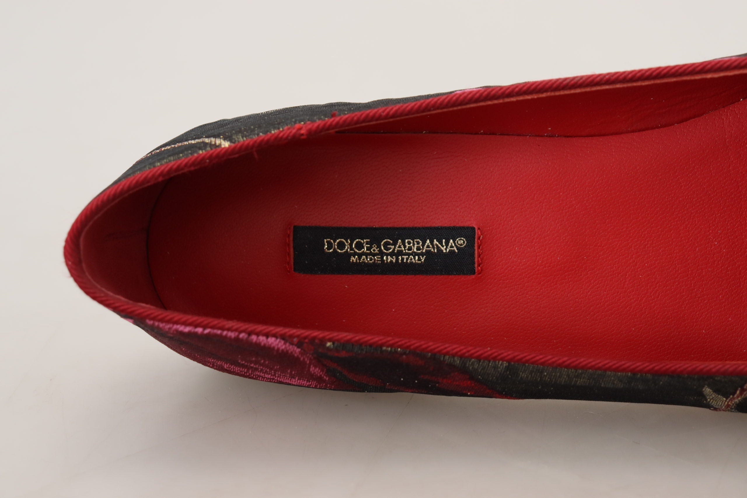 Dolce & Gabbana Multicolor Jacquard Sacred Heart Patch Slip On Shoes LUNESCAPE