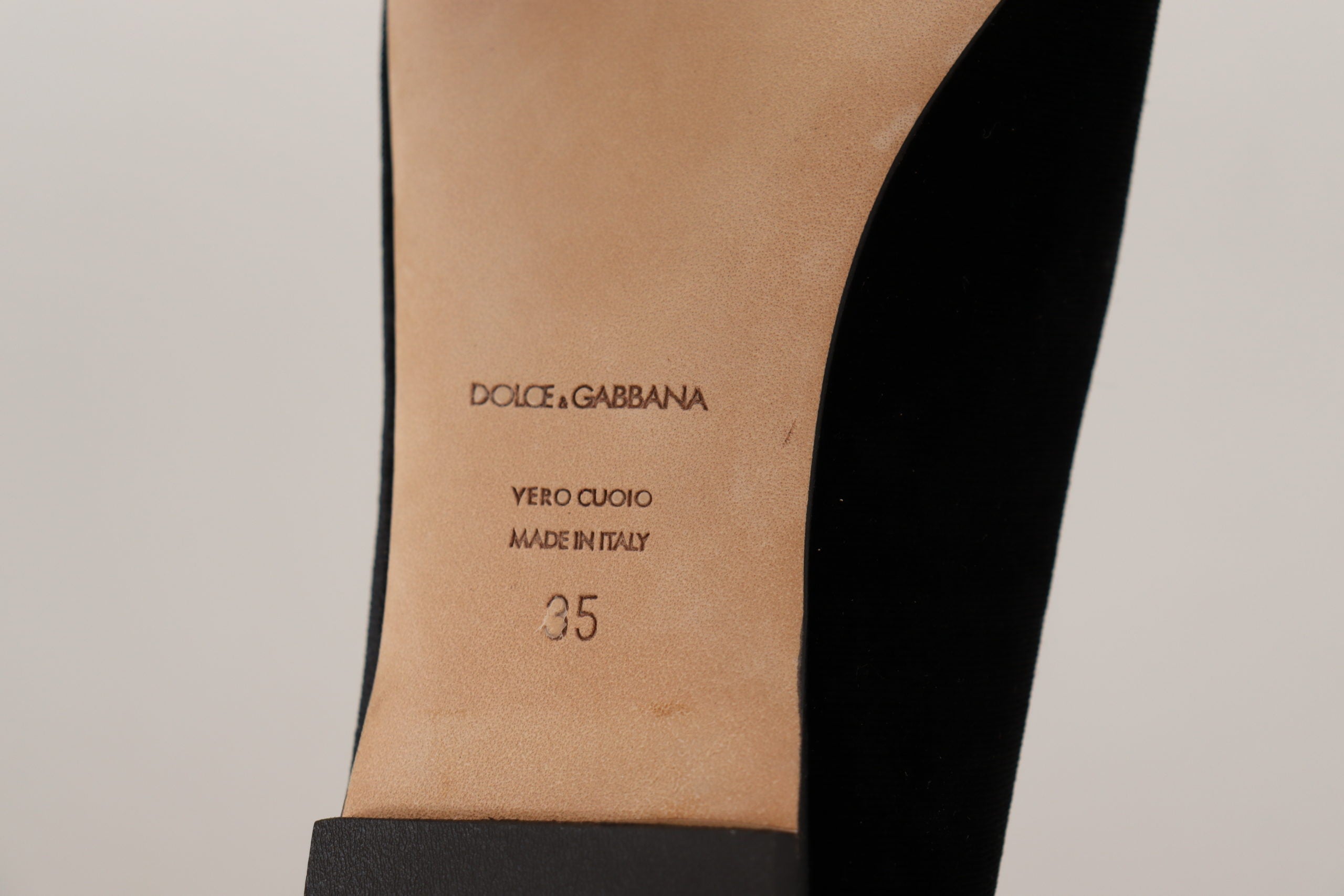 Dolce & Gabbana Black DG Sacred Heart Patch Slip On Flat Shoes LUNESCAPE