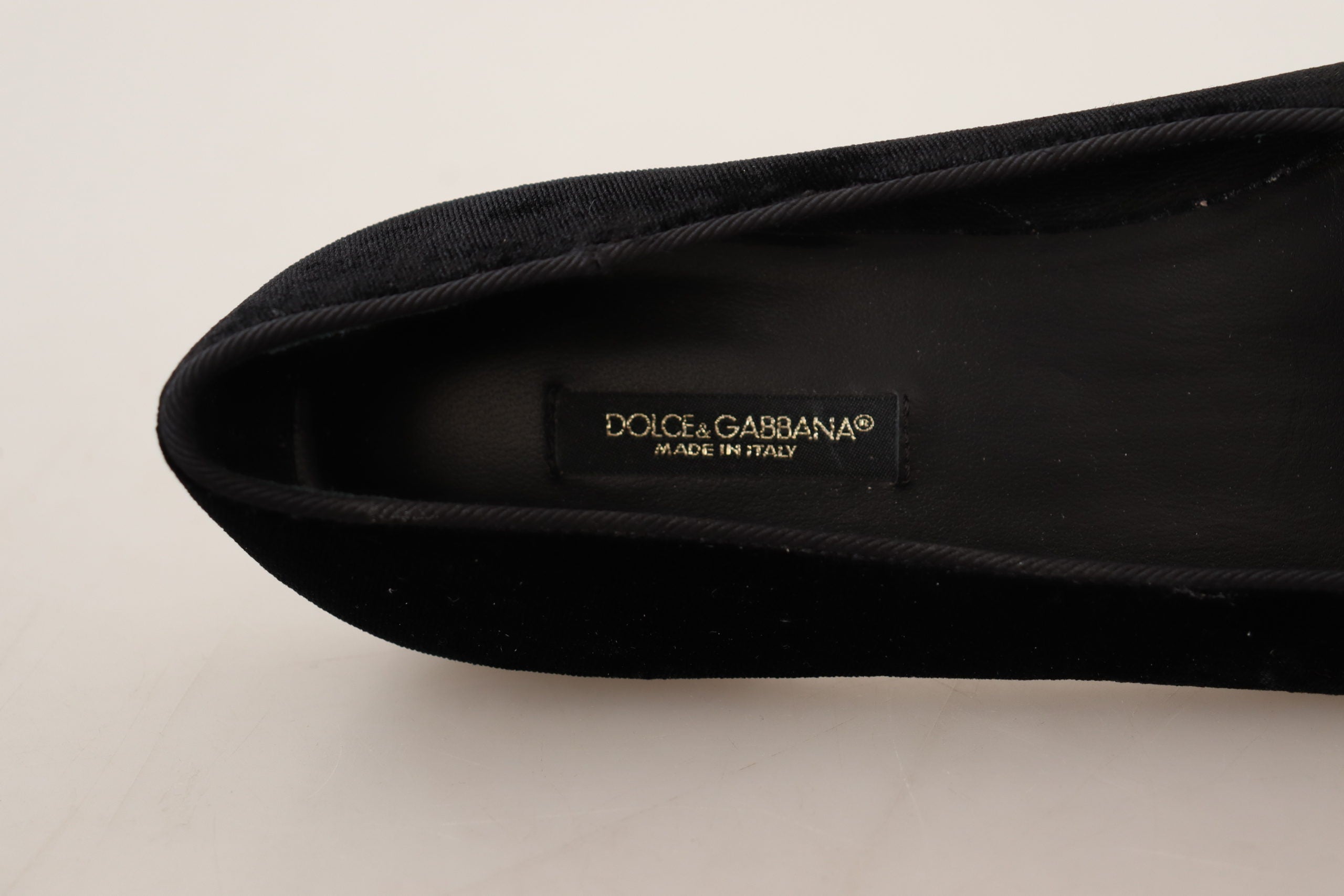 Dolce & Gabbana Black DG Sacred Heart Patch Slip On Flat Shoes LUNESCAPE