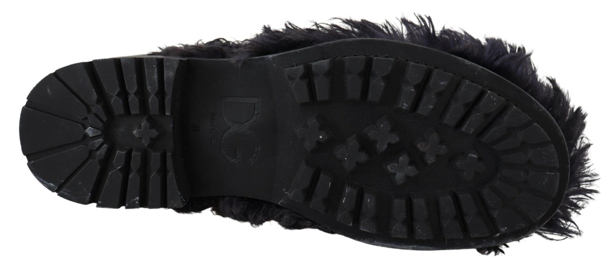 Dolce & Gabbana Black Leather Shearling Ankle Boots LUNESCAPE