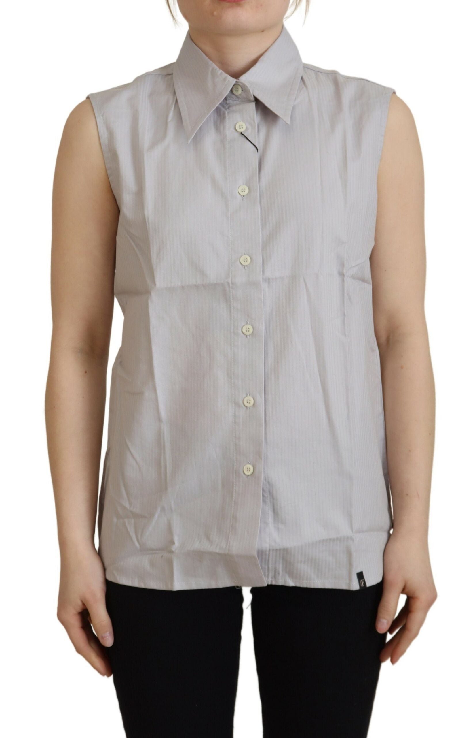 Ferre Elegant Sleeveless Cotton Polo Top LUNESCAPE