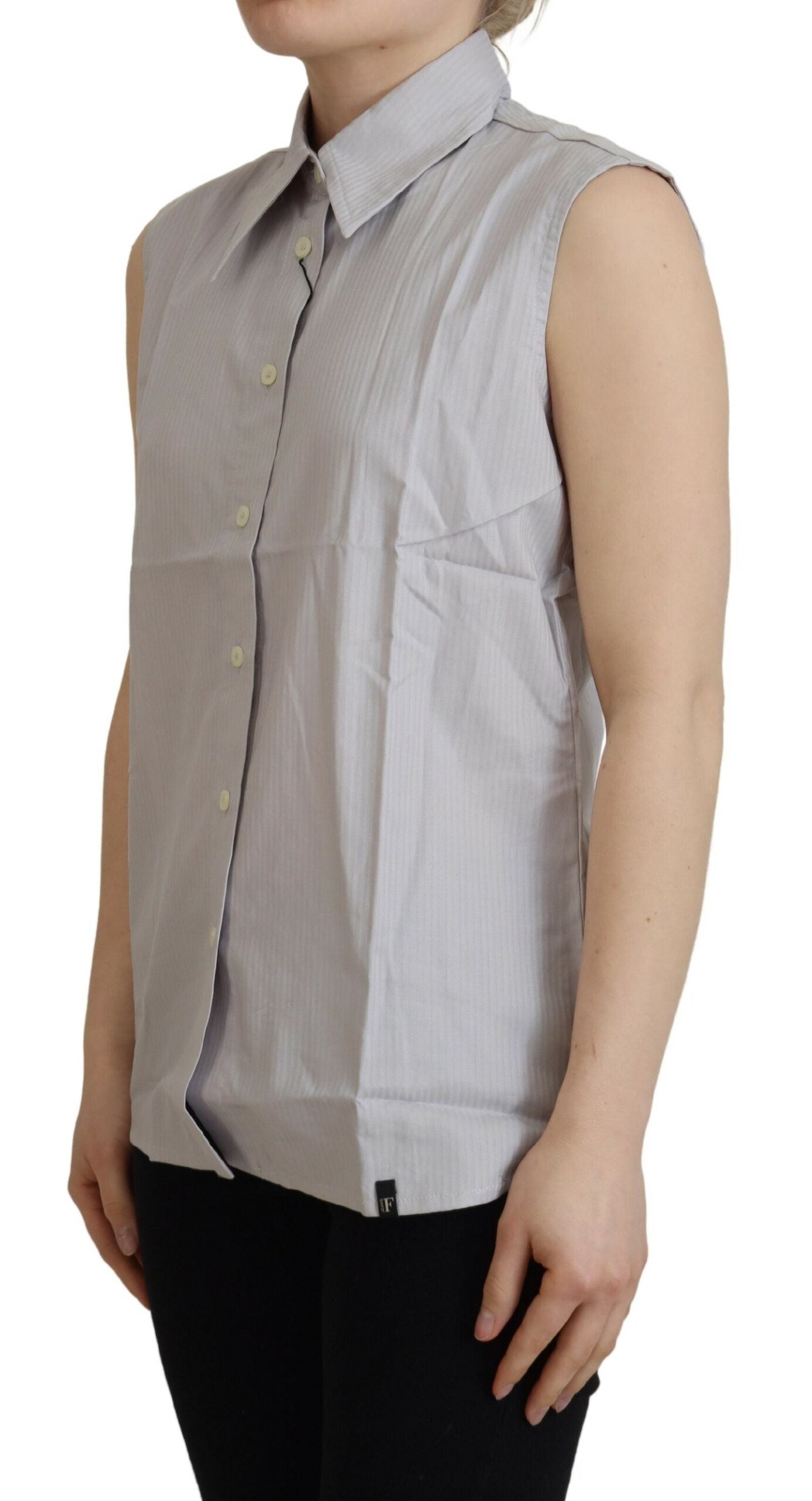 Ferre Elegant Sleeveless Cotton Polo Top LUNESCAPE