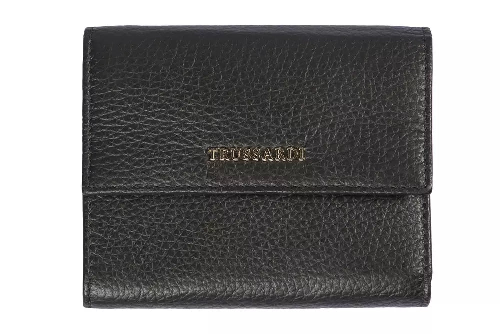 Trussardi Black Leather Women Wallet LUNESCAPE