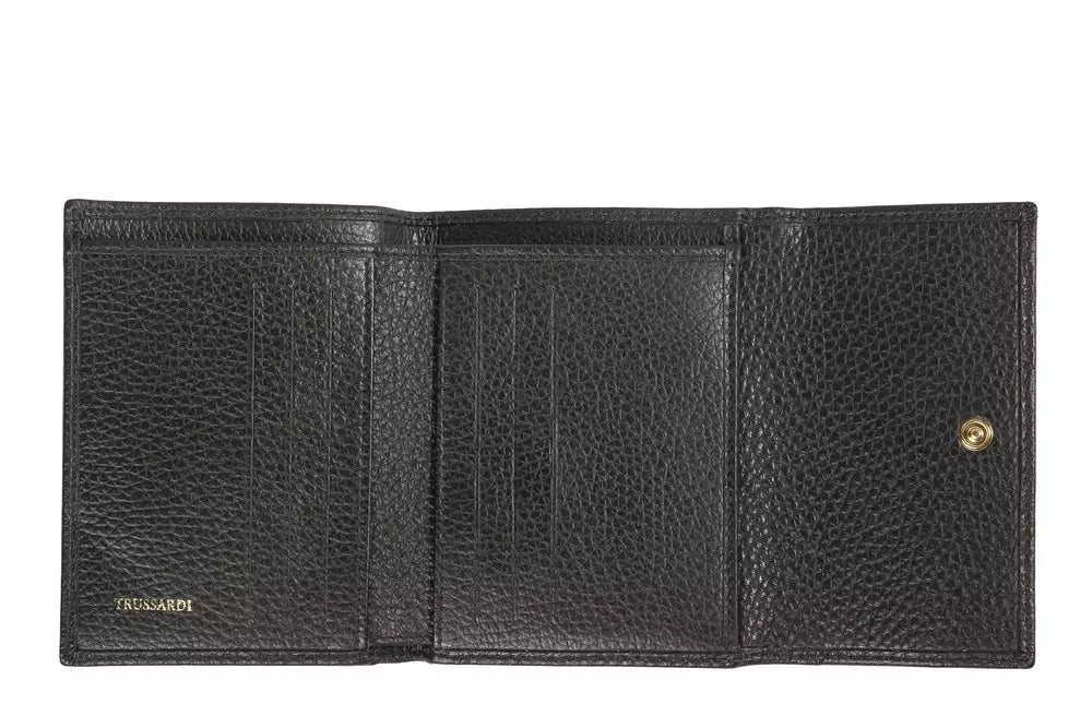 Trussardi Black Leather Women Wallet LUNESCAPE