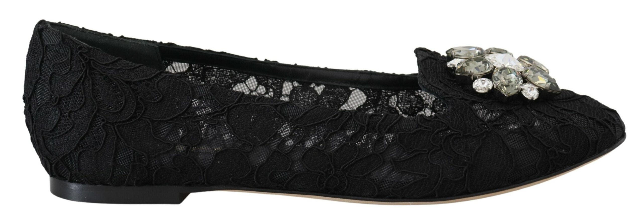 Dolce & Gabbana Elegant Floral Lace Flat Vally Shoes LUNESCAPE
