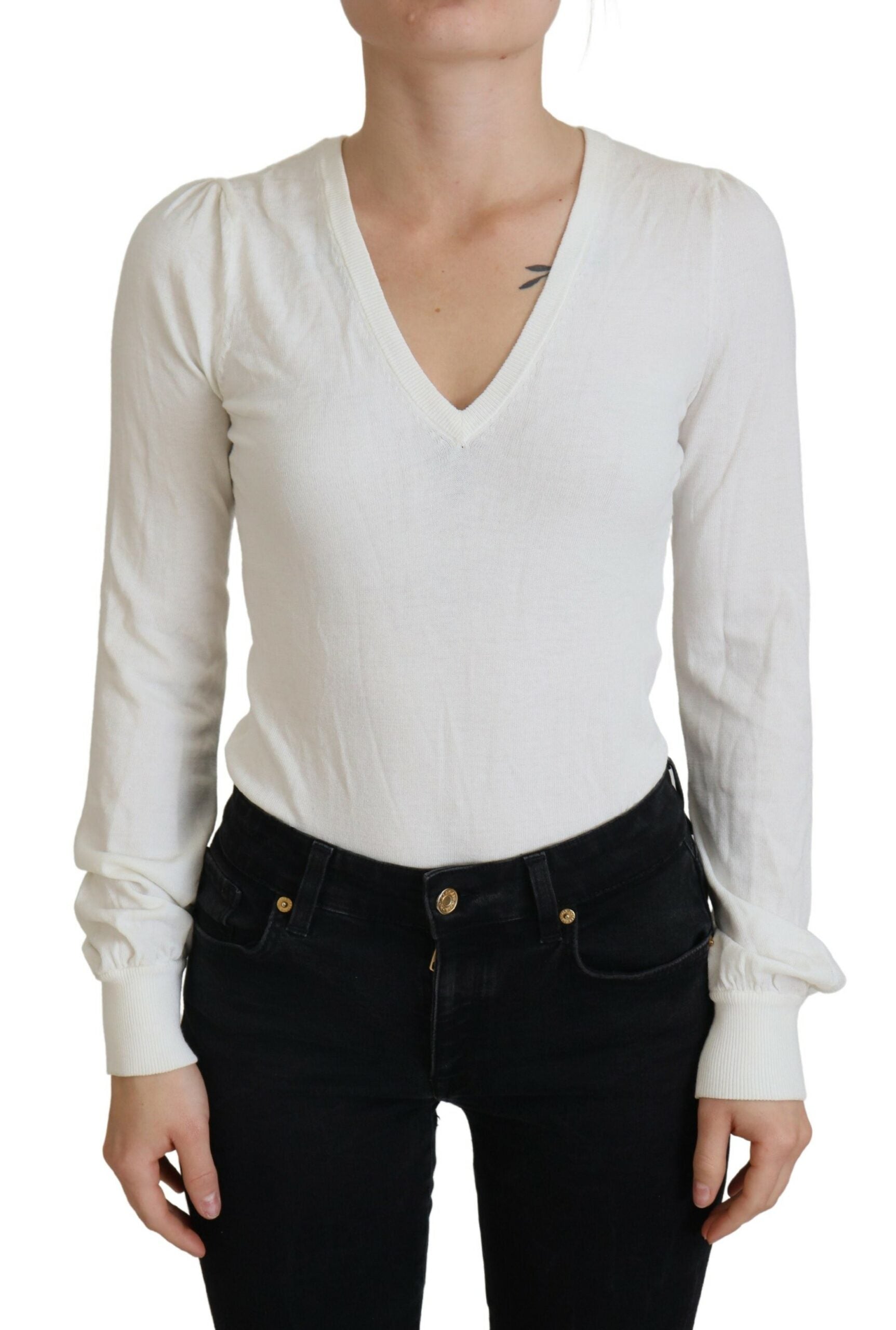 Patrizia Pepe Chic Ivory Casual Blouse LUNESCAPE