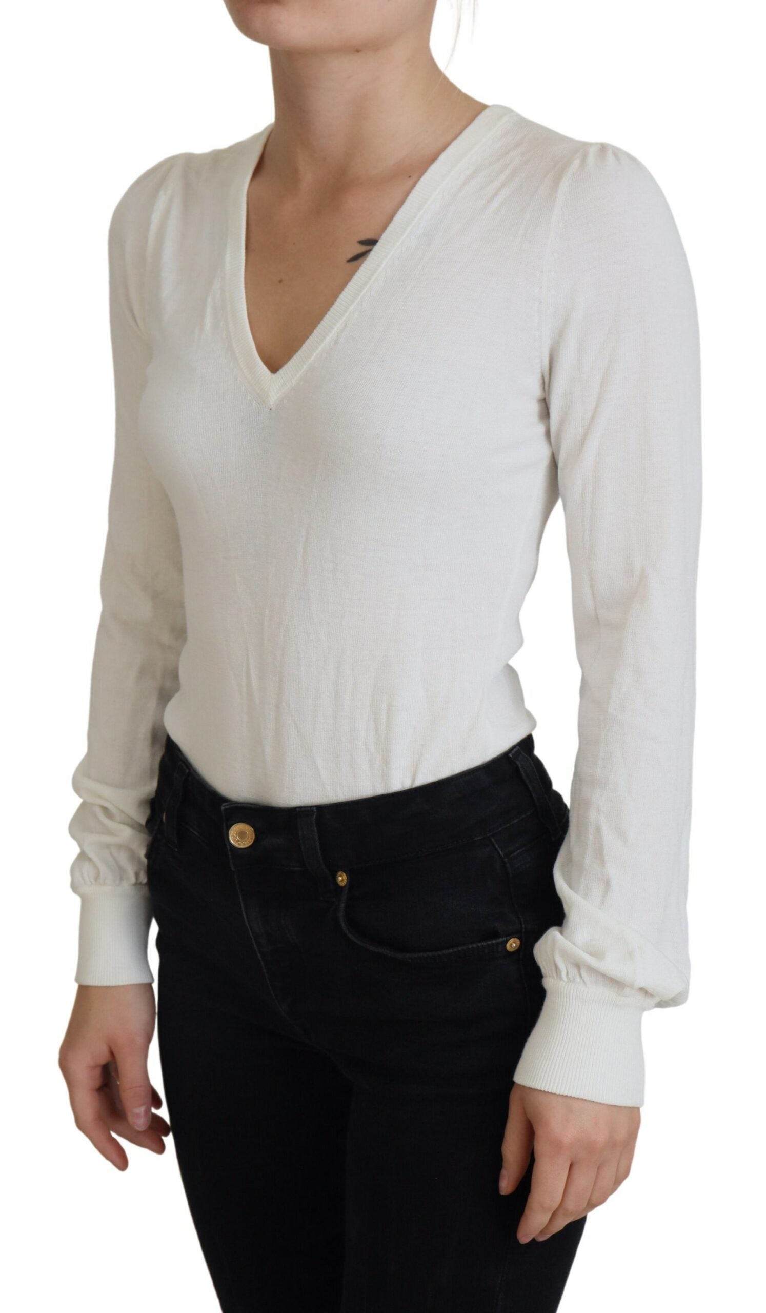 Patrizia Pepe Chic Ivory Casual Blouse LUNESCAPE