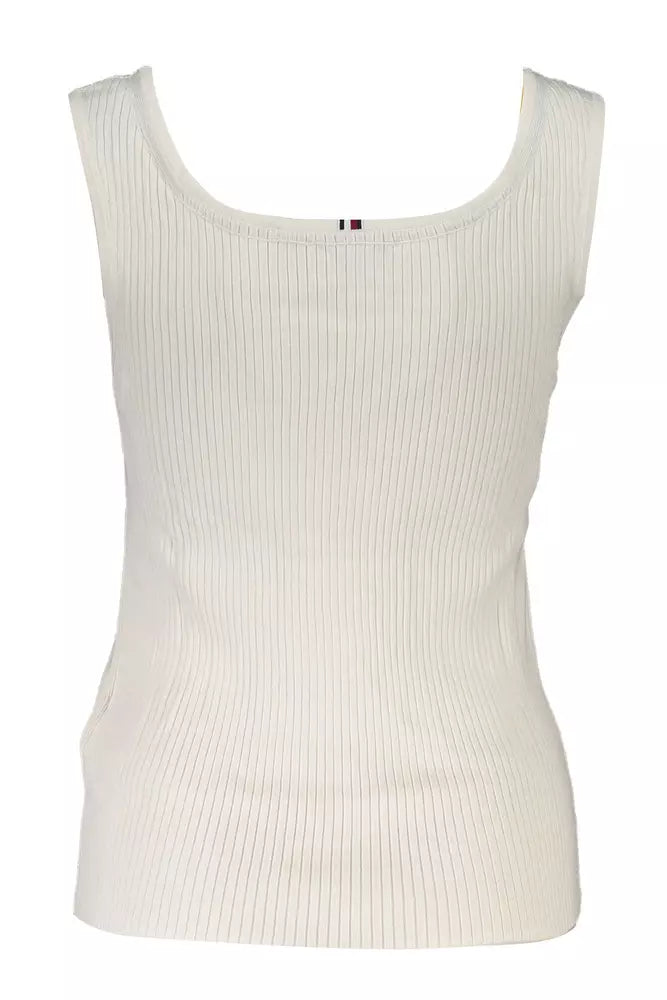 Tommy Hilfiger Elegant White Tank Top with Contrasting Details LUNESCAPE