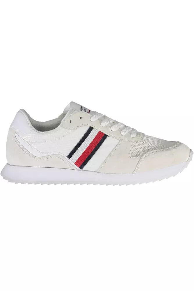 Tommy Hilfiger Eco-Conscious White Sneakers With Logo Accent LUNESCAPE