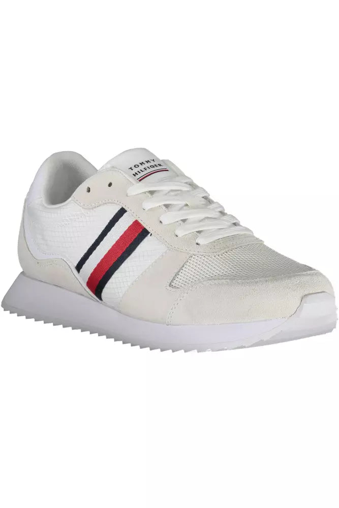 Tommy Hilfiger Eco-Conscious White Sneakers With Logo Accent LUNESCAPE