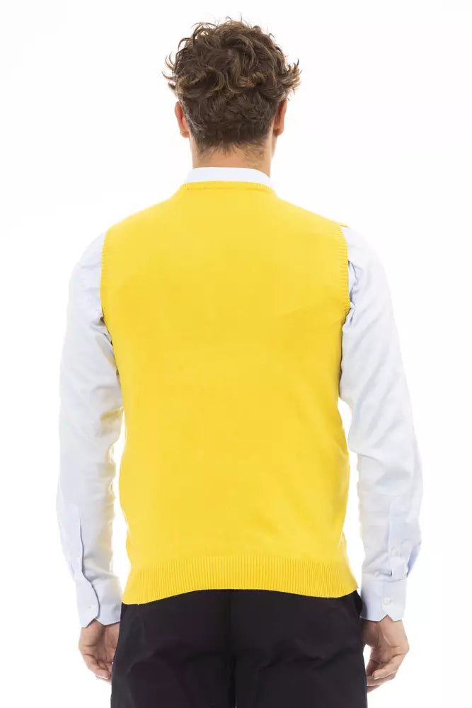 Alpha Studio Yellow Sweater Vest