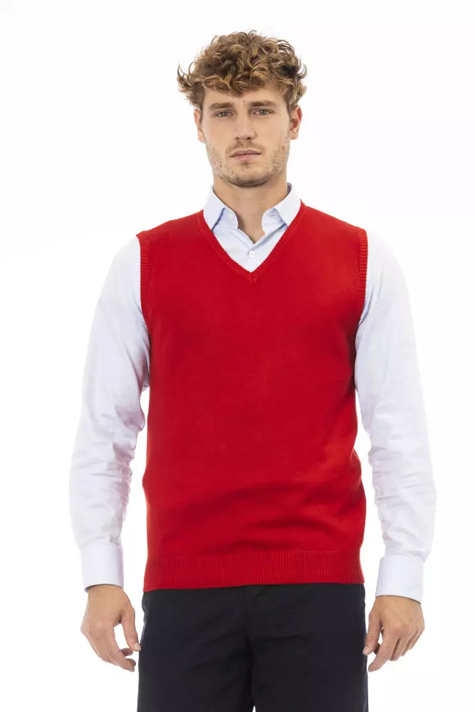 Alpha Studio Red Sweater Vest