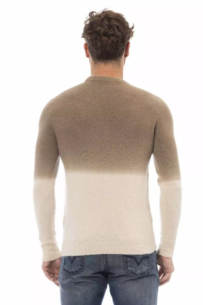 Alpha Studio Beige Alpaca Men Sweater LUNESCAPE