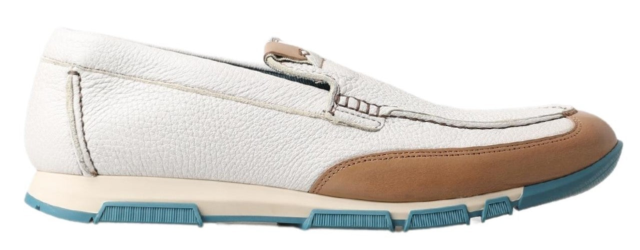 Dolce & Gabbana Elegant White Leather Slipper Loafers LUNESCAPE