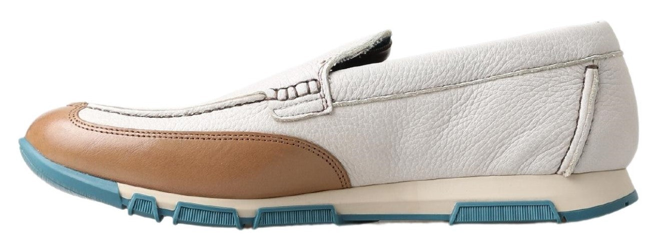 Dolce & Gabbana Elegant White Leather Slipper Loafers LUNESCAPE