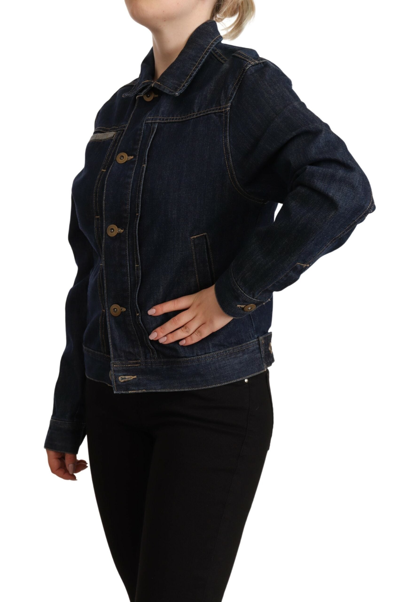 Master Coat Chic Dark Blue Denim Jacket LUNESCAPE