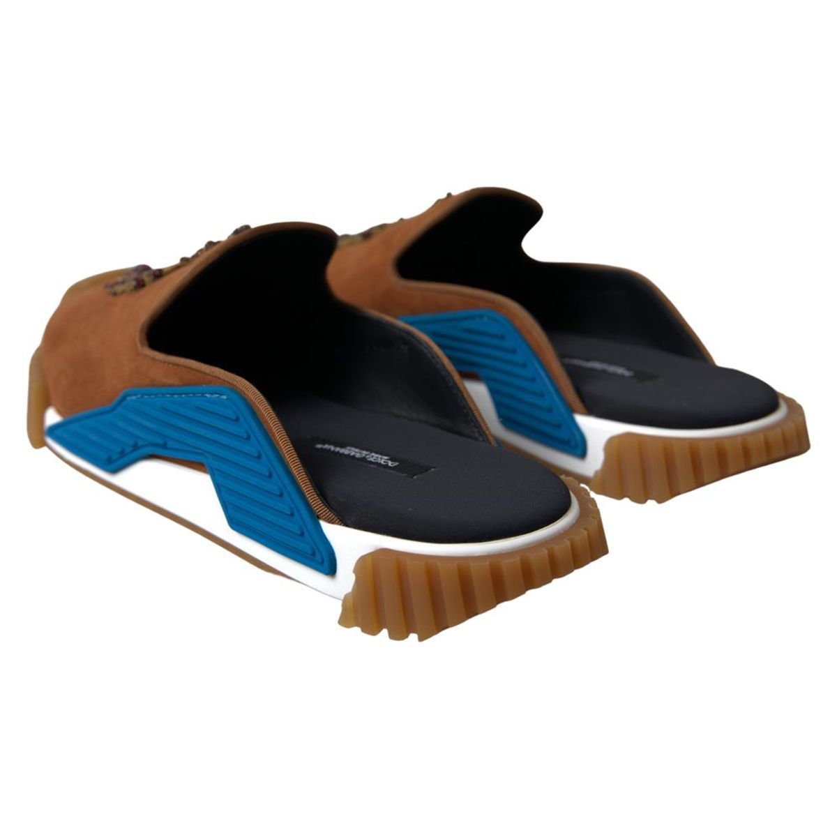 Dolce & Gabbana Brown Suede Crown Logo NS1 Mules