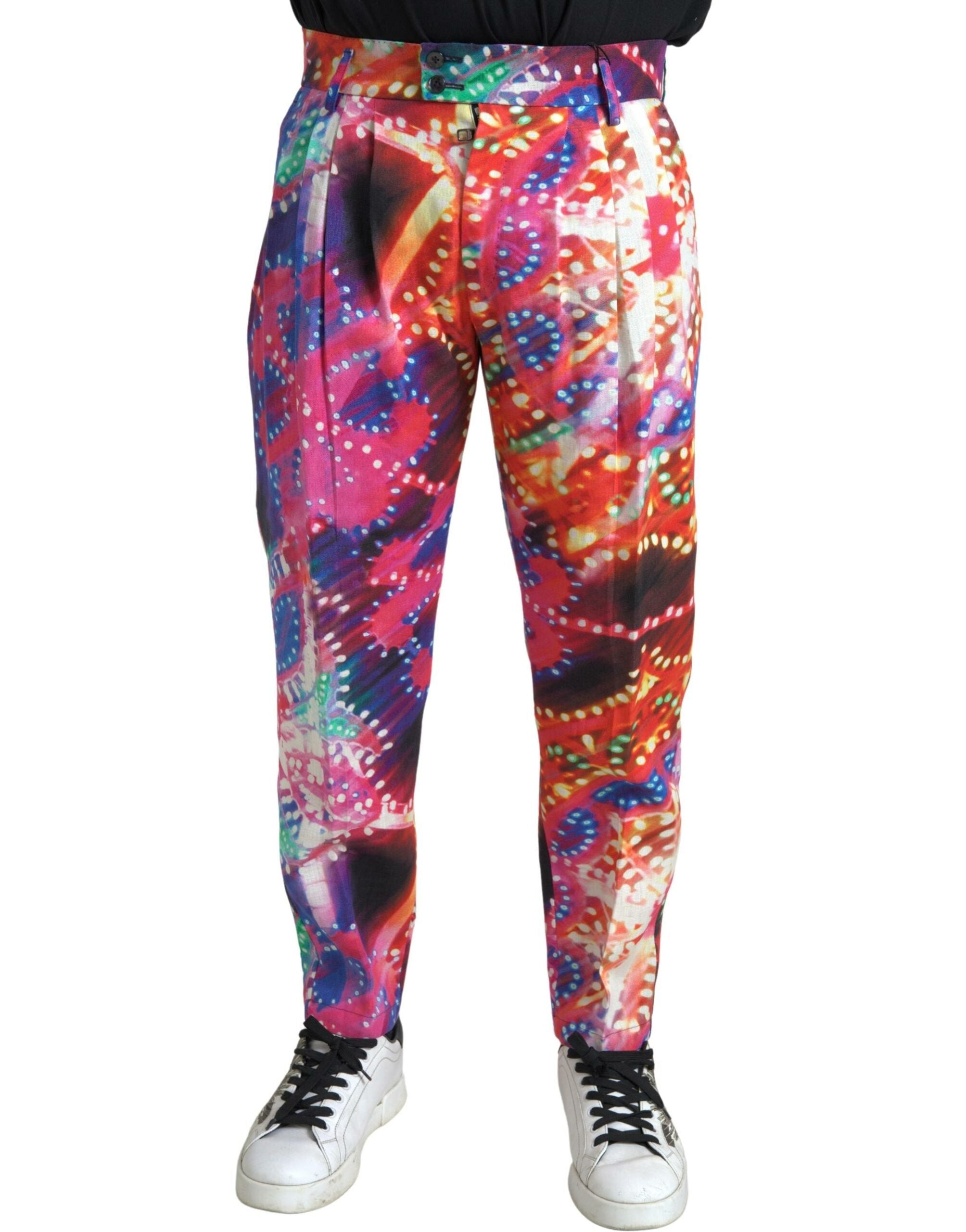 Dolce & Gabbana Psychedelic Paisley Linen Men Trouser