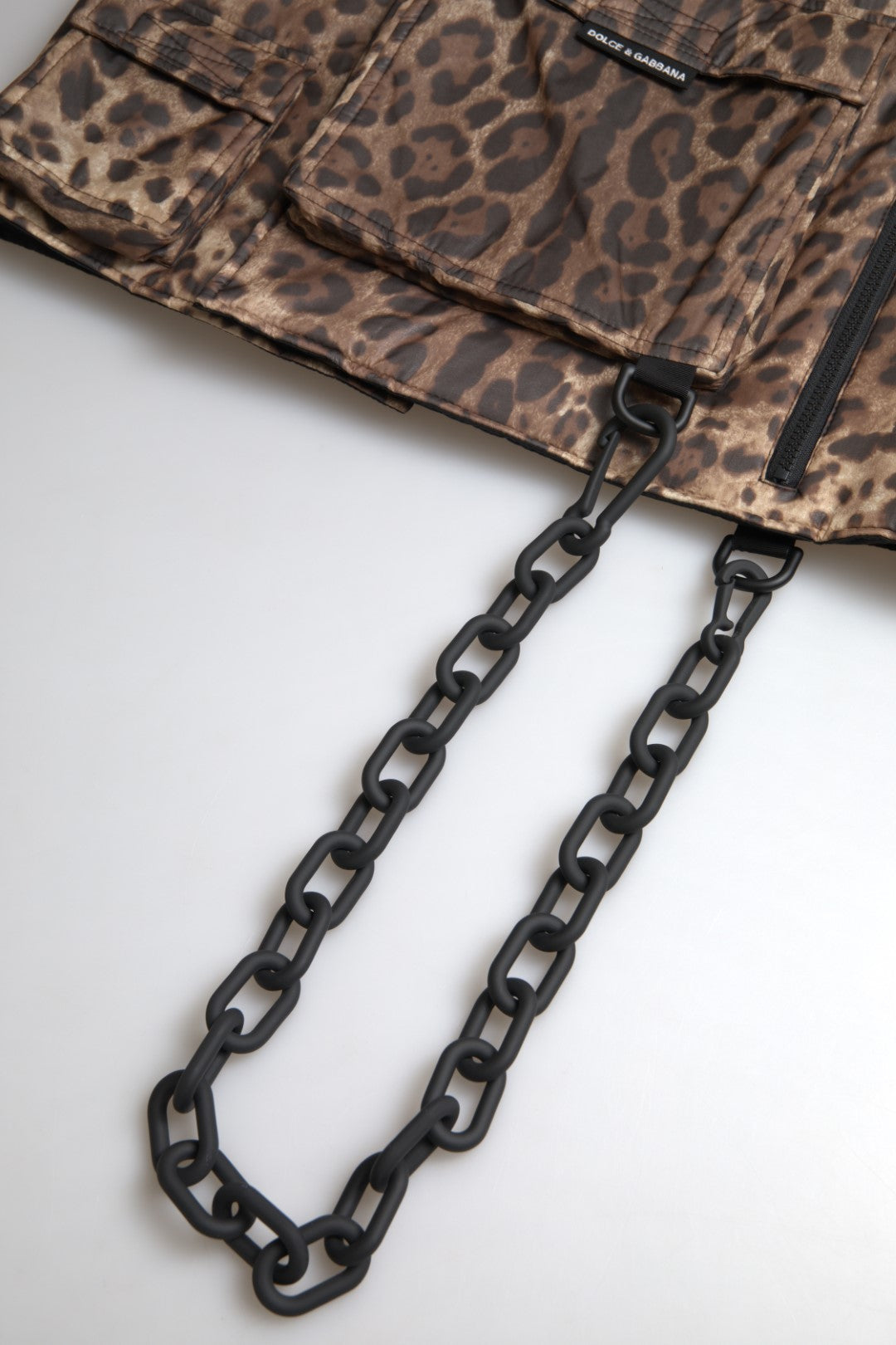 Dolce & Gabbana Brown Leopard Silk Cargo Vest