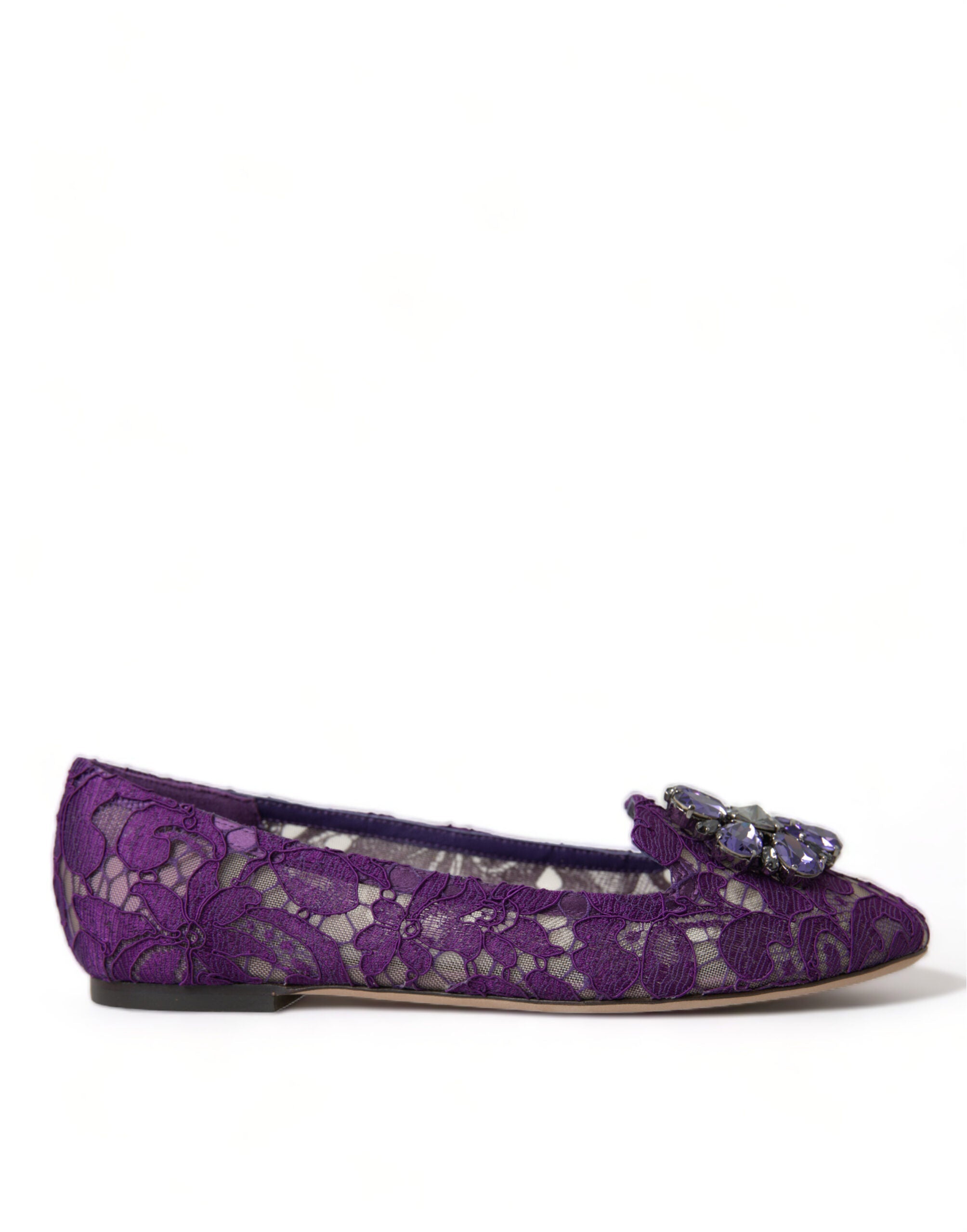Dolce & Gabbana Elegant Floral Lace Vally Flat Shoes LUNESCAPE