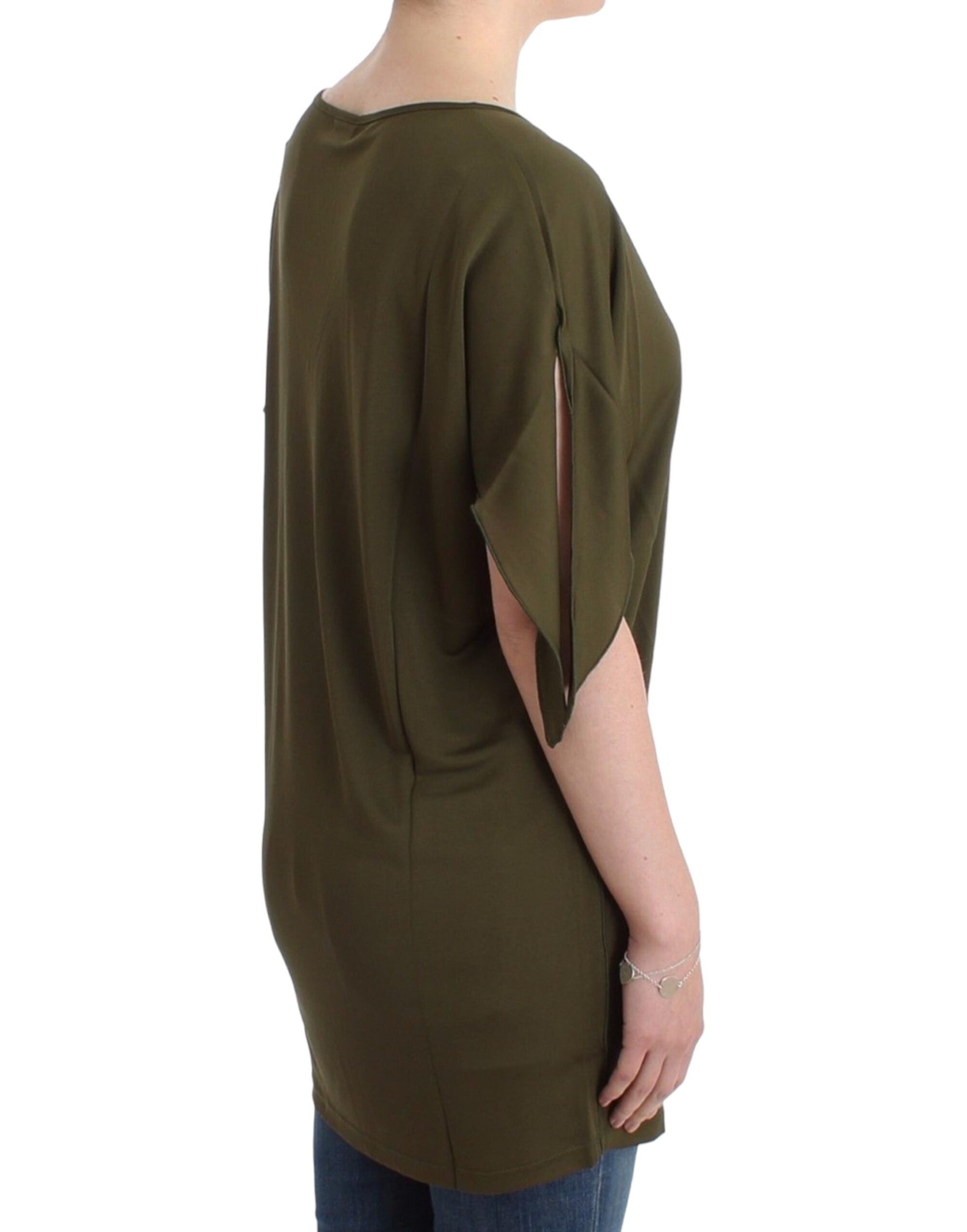 John Galliano Green shortsleeved blouse top