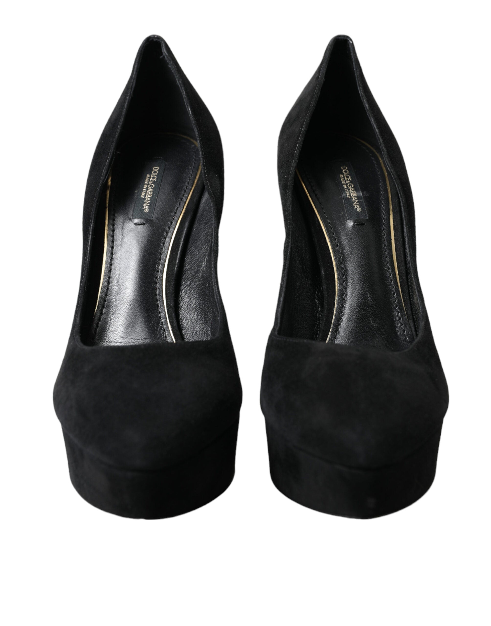 Dolce & Gabbana Black Suede Heeled Pumps Sophistication LUNESCAPE