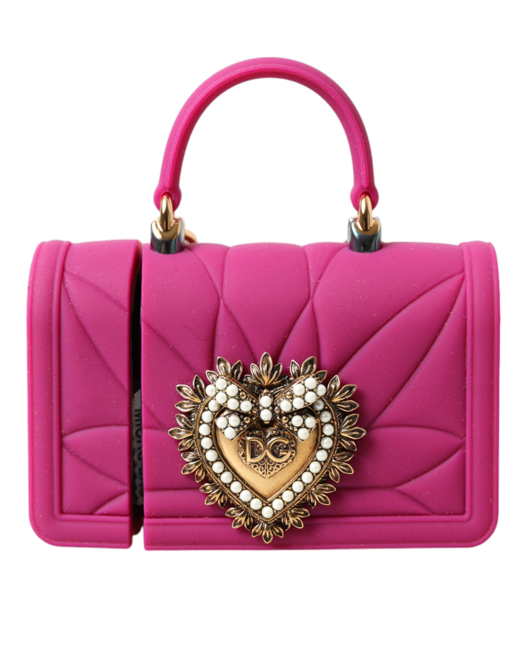 Dolce & Gabbana Chic Quilted Silicone Airpods Case - Pink & Gold LUNESCAPE