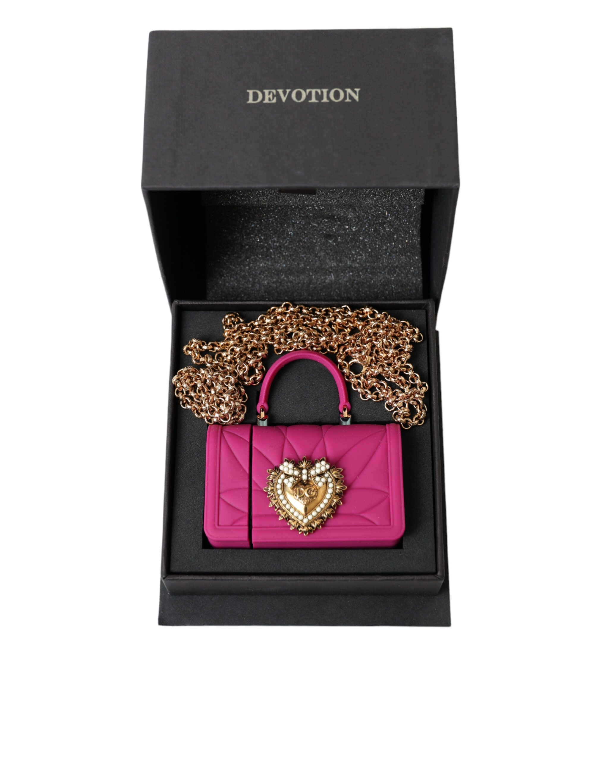 Dolce & Gabbana Chic Quilted Silicone Airpods Case - Pink & Gold LUNESCAPE