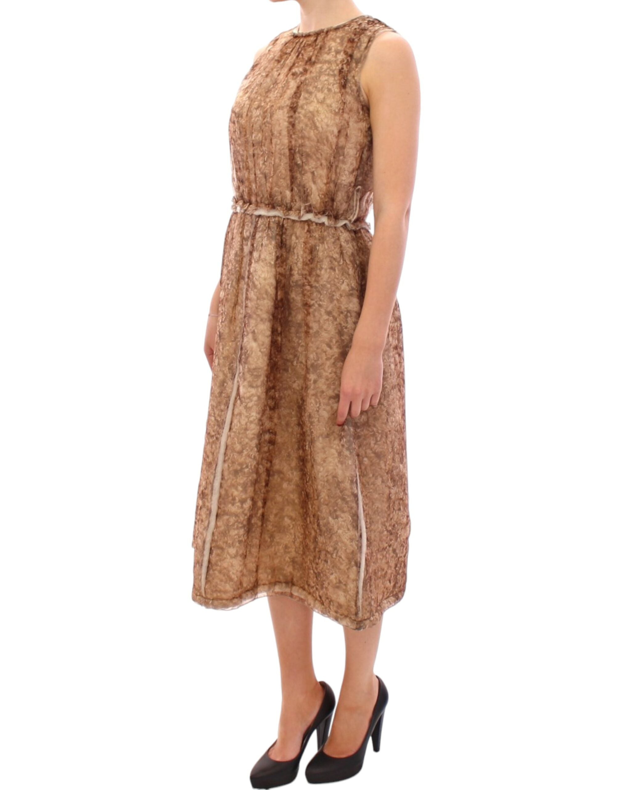 Dolce & Gabbana Brown sleeveless silk dress LUNESCAPE