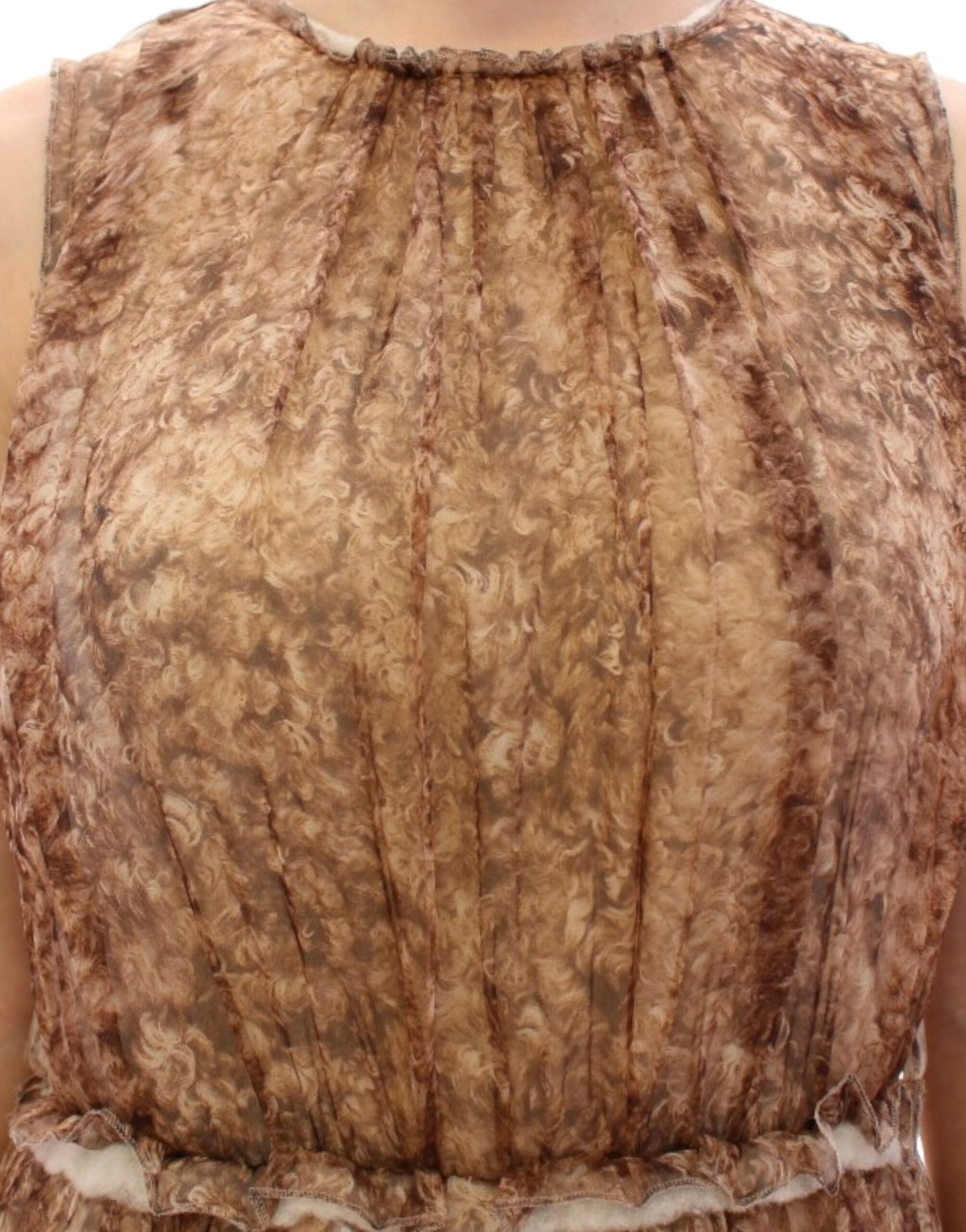 Dolce & Gabbana Brown sleeveless silk dress LUNESCAPE