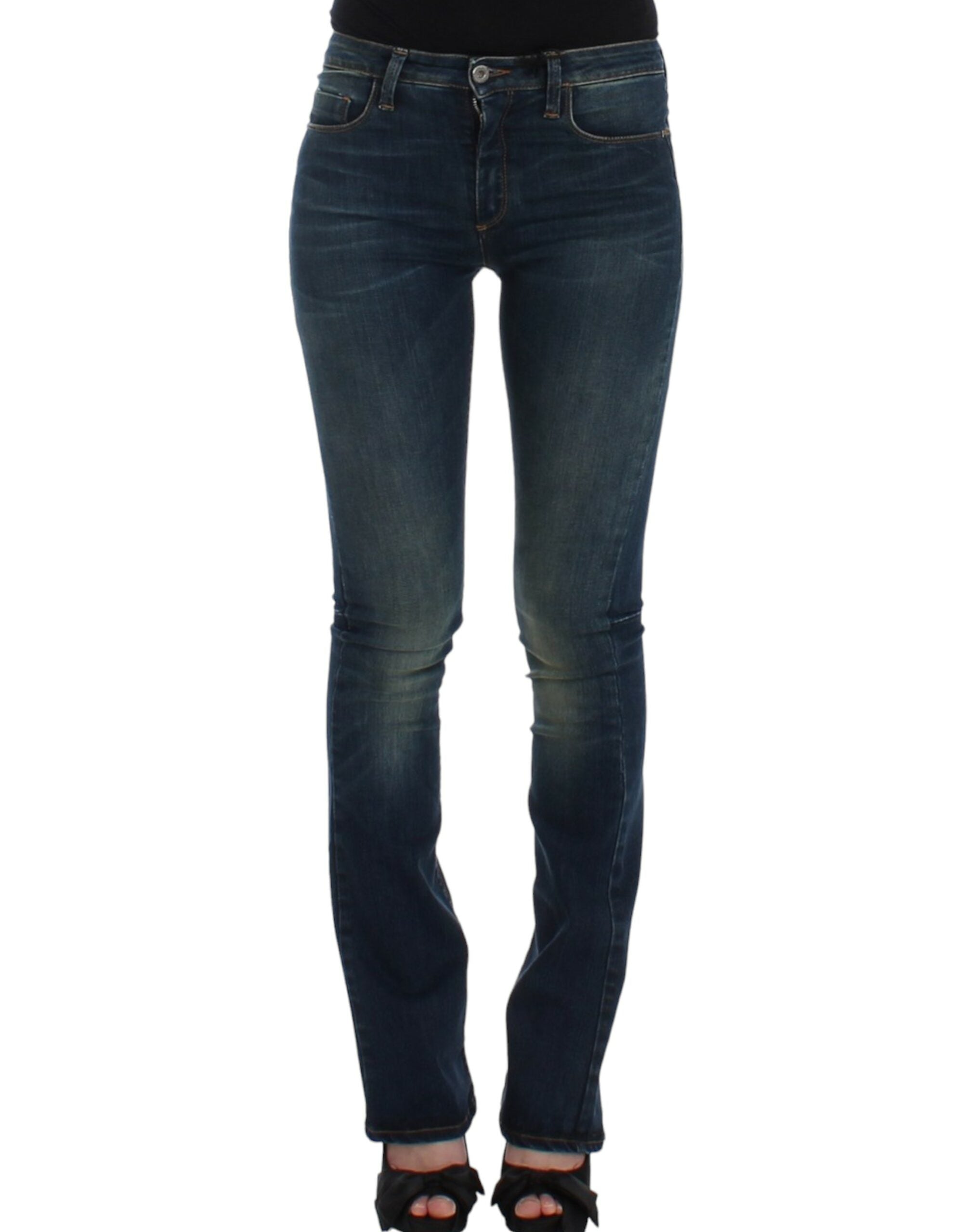 Costume National Chic Blue Straight Leg Designer Jeans LUNESCAPE