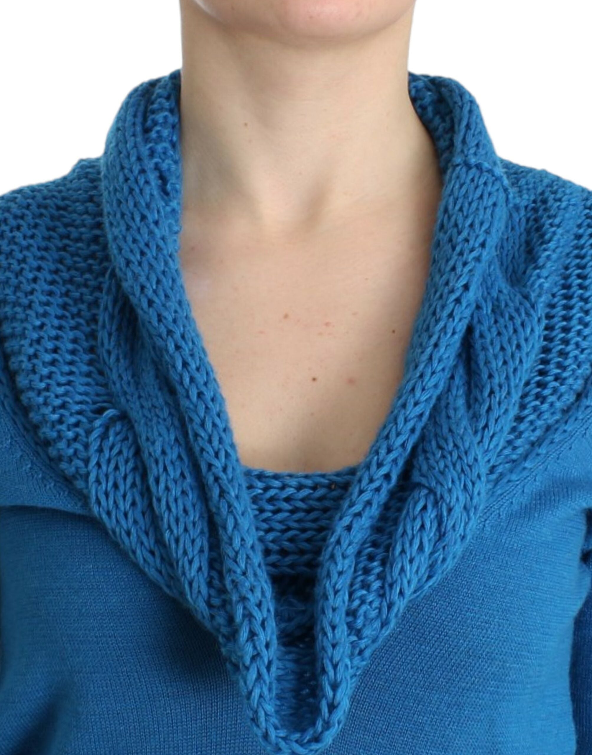 Costume National Blue knitted scoopneck sweater