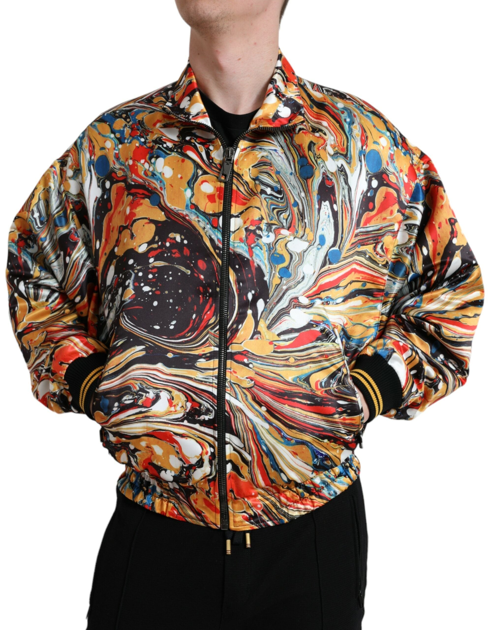 Dolce & Gabbana Colorful Abstract Bomber Jacket LUNESCAPE