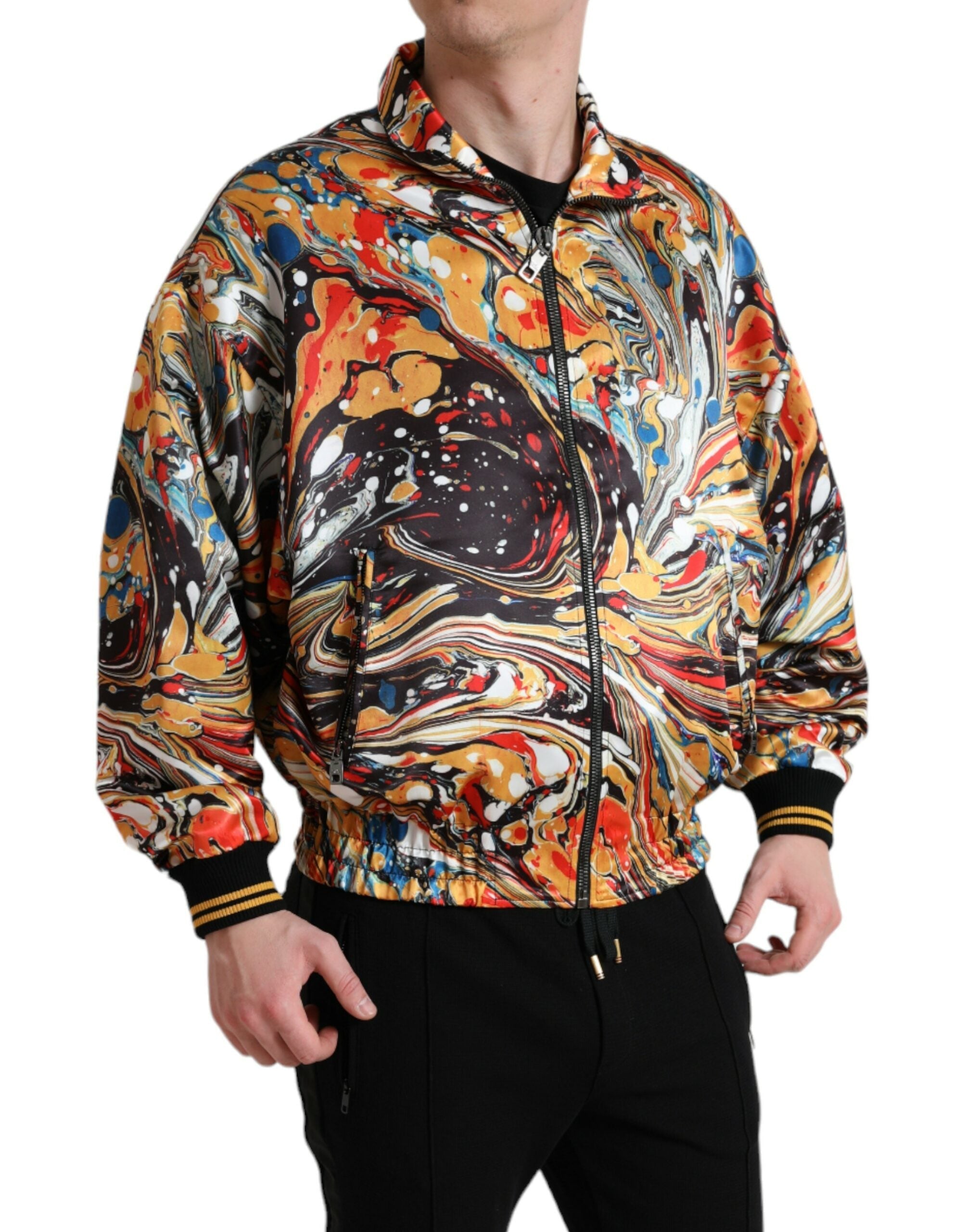 Dolce & Gabbana Colorful Abstract Bomber Jacket LUNESCAPE