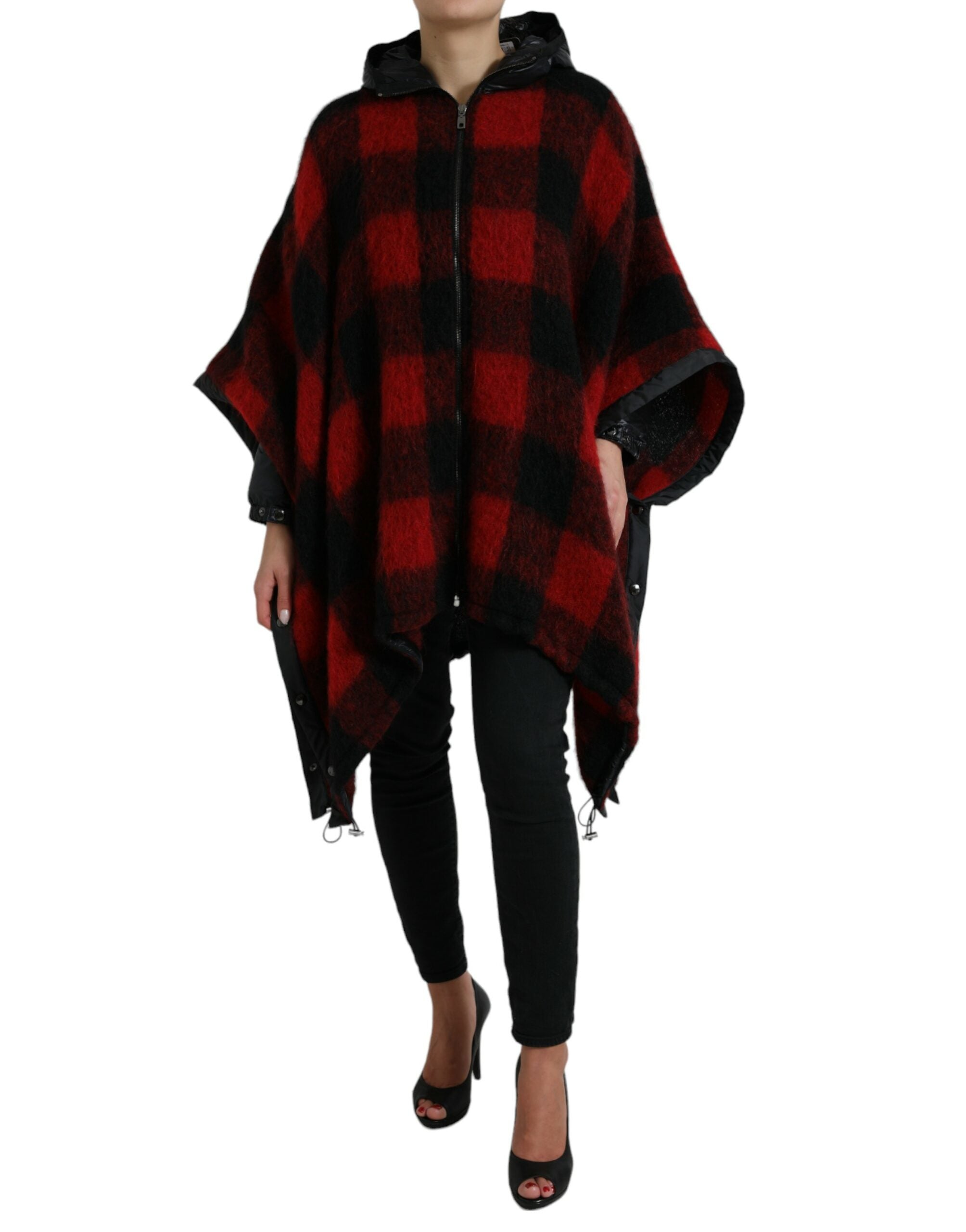 Dolce & Gabbana Elegant Buffalo Check Poncho Jacket LUNESCAPE